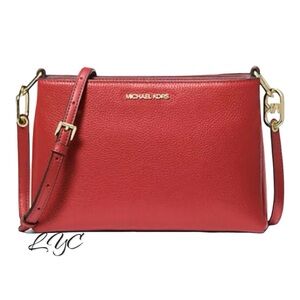 Michael Kors Trisha Medium Pebbled Leather Crossbody Bag